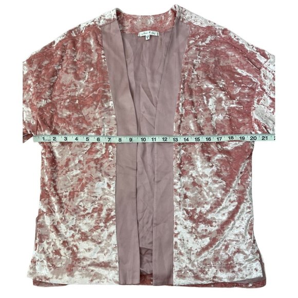 Free People Willow‎ & Clay Crushed Velvet Kimono Cardigan Pink XS/S Boho NWOT - Picture 6 of 12